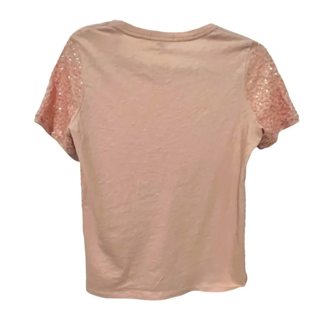 NWT J. Crew  Iridescent Sequins Embellished Sparkly T Shirt Size XS